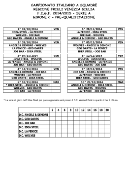Prequal. Girone C - Dart Club Gorizia