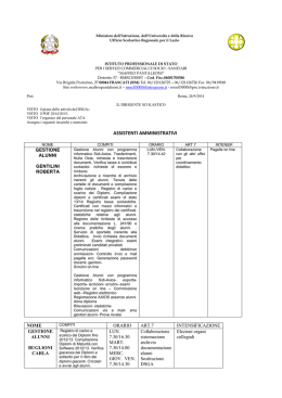 piano attivit&agrave; assistenti amministrativi