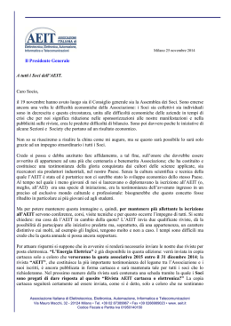 Lettera di presentazione del Presidente nazionale AEIT prof. Rinaldi