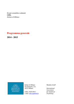 Programma generale 2014 - 2015