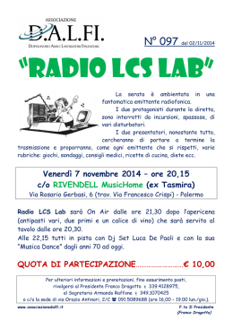 “RADIO LCS LAB” - Associazione DALFI.