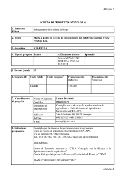 (CRA) - Scheda di progetto