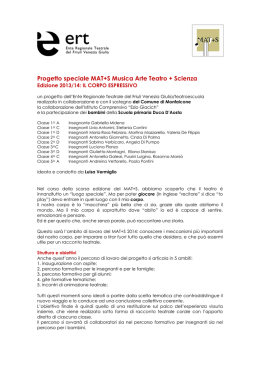 MAT+S 2014_Il progetto - Ente Regionale Teatrale del Friuli