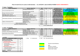 piano di studi con nominativi docenti