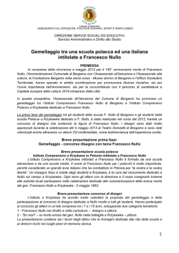 1 Gemellaggio tra una scuola polacca ed una italiana intitolate a
