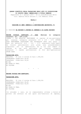 1 QUADRO SINOTTICO DELLA TASSAZIONE DEGLI ATTI DI