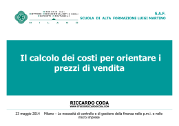 Il calcolo dei costi per orientare i prezzi di vendita