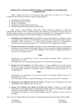 Atto di nomina Consiglio direttivo - Automobile Club Gorizia