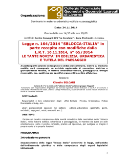 Legge n. 164/2014 “SBLOCCA-ITALIA”