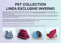 PET COLLECTION LINEA EXCLUSIVE INVERNO