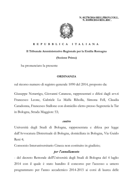 Ordinanza TAR Emilia Romagna sez. I n. 1278/2014