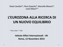 Presentazione di M. Messori - Istituto Affari Internazionali