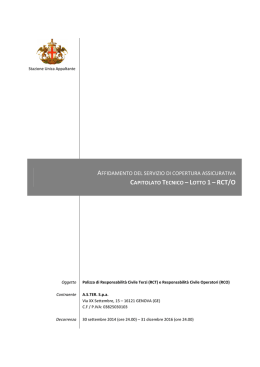(RCT) e Responsabilit&agrave; Civile Operatori (RCO)