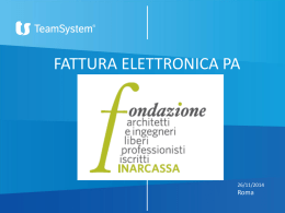 FATTURA ELETTRONICA PA - Fondazione Inarcassa