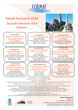Eventi formativi ECM - secondo semestre 2014