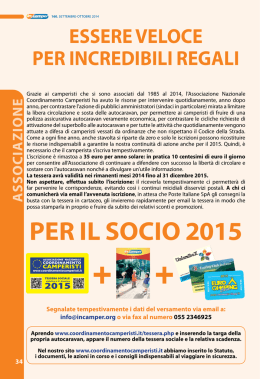 PER IL SOCIO 2015 - Coordinamento Camperisti