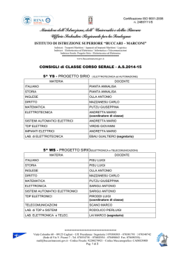 Elenco Docenti e classi assegnate - Sede ITI - Buccari