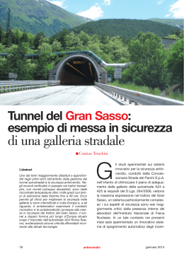 Tunnel del Gran Sasso: esempio di messa in