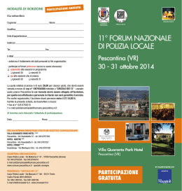 11&deg; FORUM NAZIONALE DI POLIZIA LOCALE