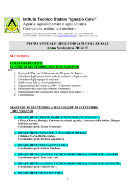 Piano annuale delle attivit&agrave;