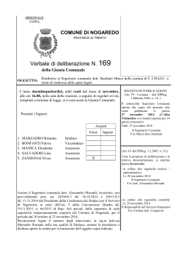 169 Rimborso spese legali al Segretario