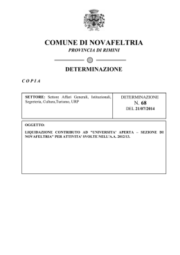 Determinazione n. 68 - Comune di Novafeltria