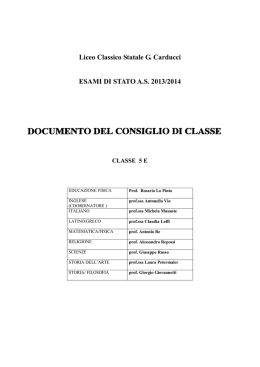 Liceo Classico Statale G. Carducci ESAMI DI STATO A.S. 2013/2014