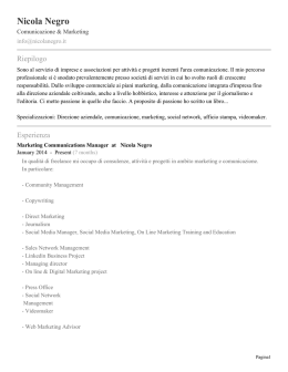 profilo professionale esportato in PDF da Linkedin