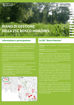 PIANO DI GESTIONE DELLA ZSC BOSCO MARZINIS