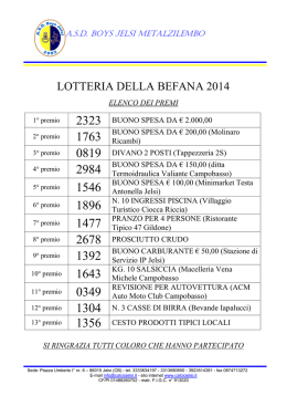 elenco dei biglietti della lotteria 2014