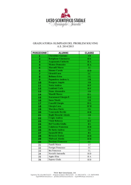 GRADUATORIA OLIMPIADI DEL PROBLEM SOLVING A.S. 2014/2015