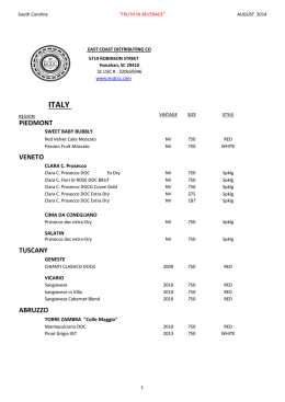 piedmont veneto tuscany abruzzo - East Coast Distributing Company