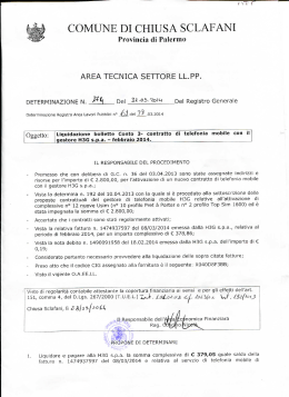 contratto di telefonia mobile con il gestore H3G S.p.A . Febbraio 2014