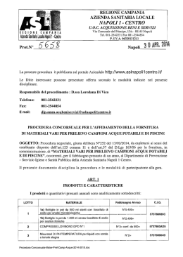 01 Disciplinare PRELIEVO CAMPIONI ACQUE 2014