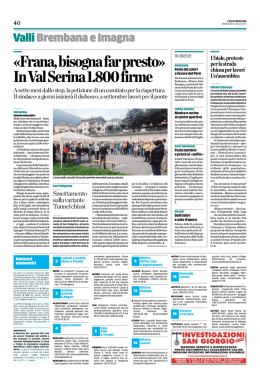 «Frana, bisogna far presto» In Val Serina 1.800 firme