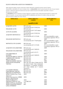 ELENCO SPESE PER AGENTI DI COMMERCIO