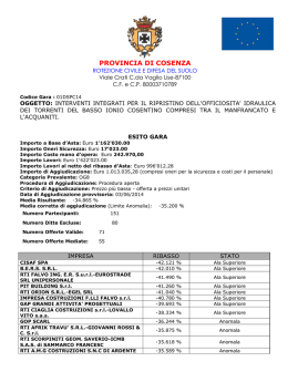 Esito Gara 01dspac14 - Provincia di Cosenza