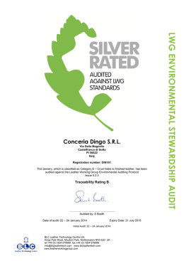 LWG audit certificate SILVER