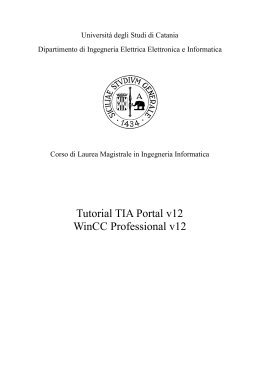 Manuale di Utilizzo TIA Portal - Università degli Studi di Catania