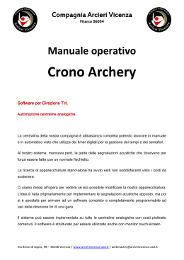 Manuale operativo Crono Archery - arcierivicenza