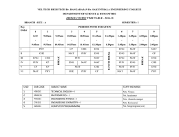 Bridge Course Time Table - Vel Tech High Tech Engineering College