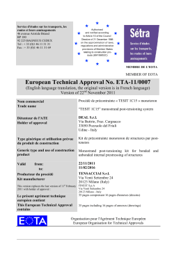 European Technical Approval No. ETA-11/0007