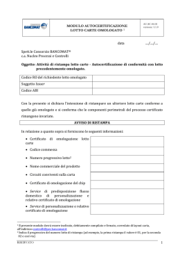 1 MODULO AUTOCERTIFICAZIONE LOTTO CARTE OMOLOGATO