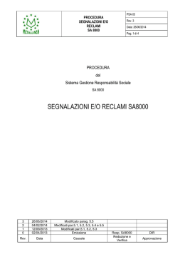 PRSA03 Segnalazioni e_o Reclami Rev. 3 (PDF)