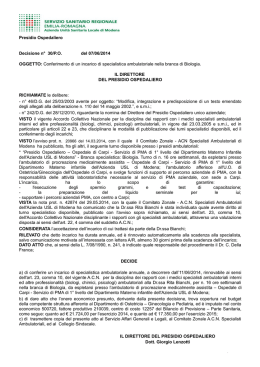 Presidio Ospedaliero Decisione n° 30/PO del 07/06/2014 OGGETTO
