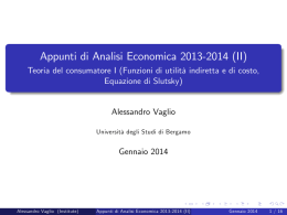 Appunti di Analisi Economica 2013#2014 (II)