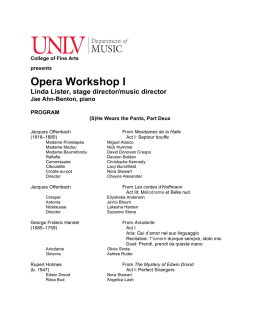 Opera Workshop I - University of Nevada, Las Vegas
