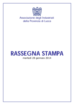 Rassegna Stampa 28 gennaio 2014