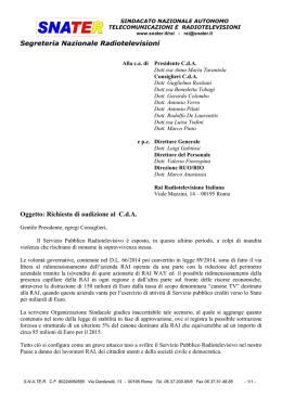 Leggi la Richiesta di Audizione CdA Rai