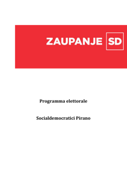 Programma elettorale Socialdemocratici Pirano